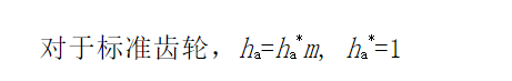 Five parameters of standard gears (modulus, number of teeth, pressure angle, addendum height coefficient, head clearance coefficient)